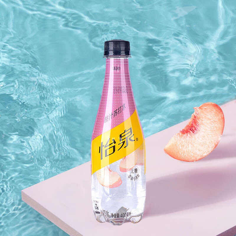 可口可乐乐怡泉桃苏打水含气碳酸水蜜桃饮料400ml碳酸饮料