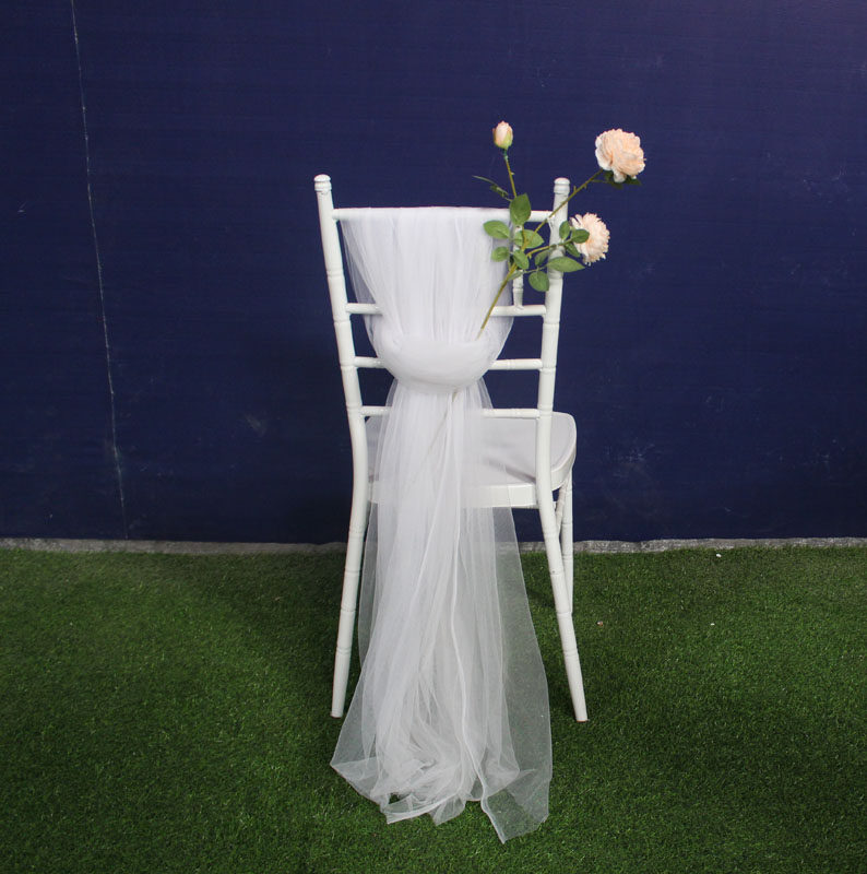 椅背婚庆草坪婚礼布置户外装饰竹节椅子花花节庆布艺用品