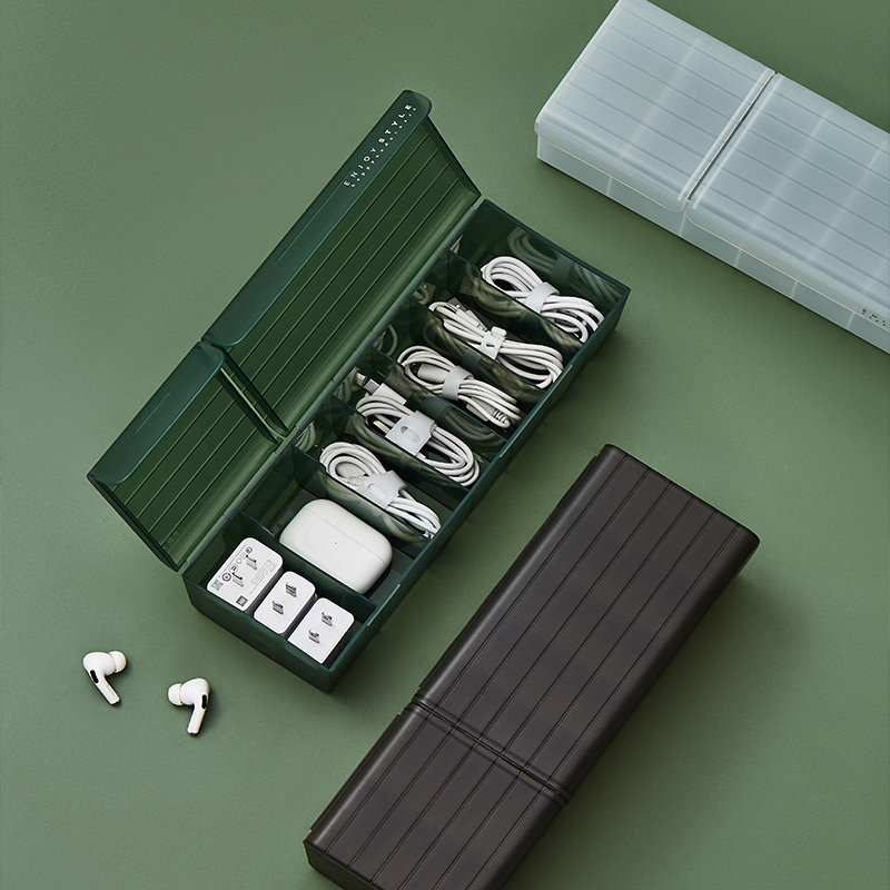 桌面数据线整理手机充电器充电电线收纳神器家用带理线器