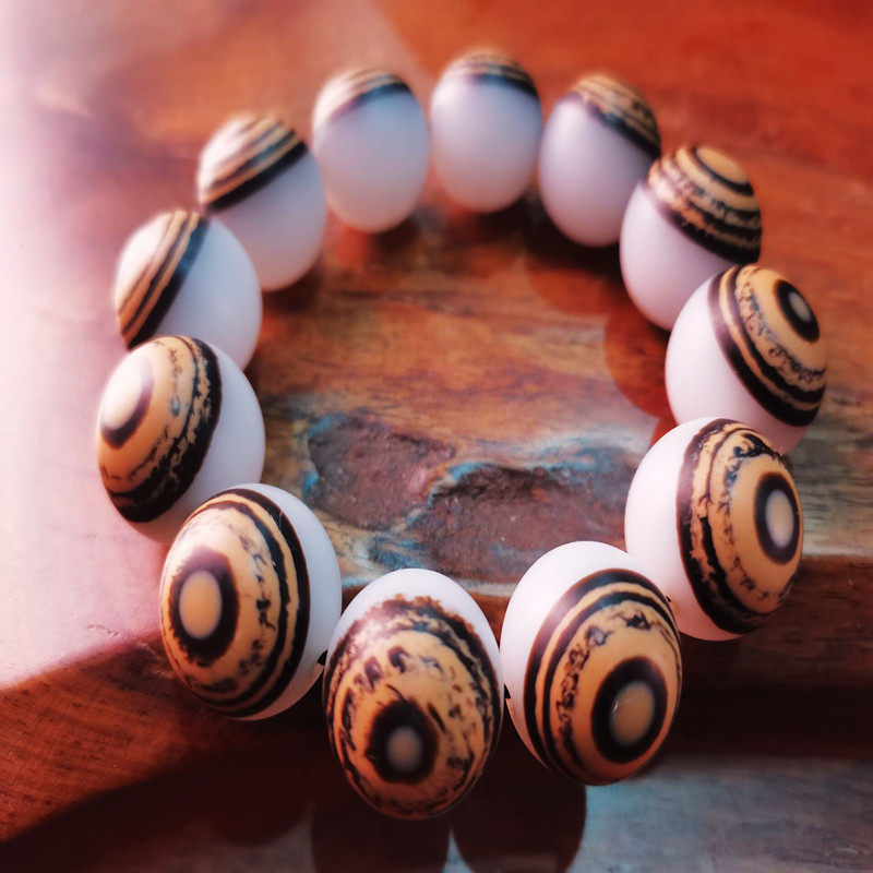 菩提鬼眼提子手串手念珠佛珠原籽男女士象牙文玩菩提