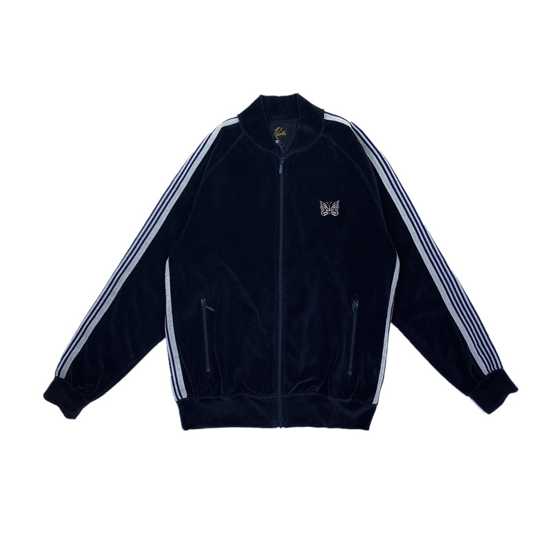 needles蓝丝绒蝴蝶日系刺绣夹克