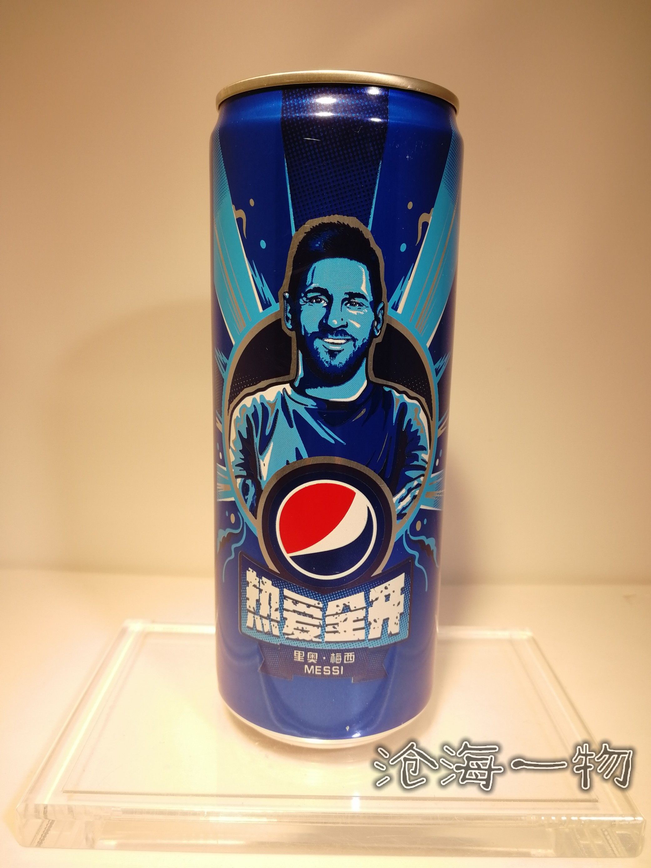 百事可乐梅西博格欧冠限量足球明星纪念收藏易拉罐新版碳酸饮料