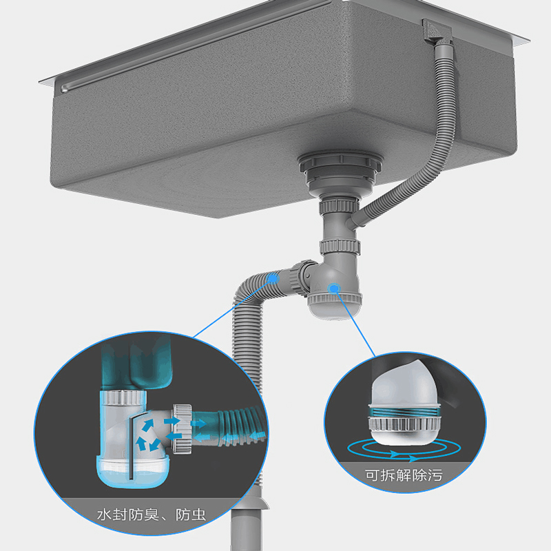 九牧洗菜菜盆下水管厨房防臭双槽排水管水槽下水水槽下水器