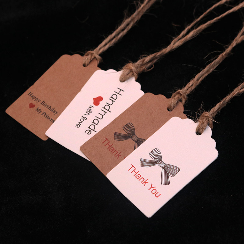 3x5cm花头头小吊牌牛皮纸350克圣诞生日礼物小吊其他diy饰品配件