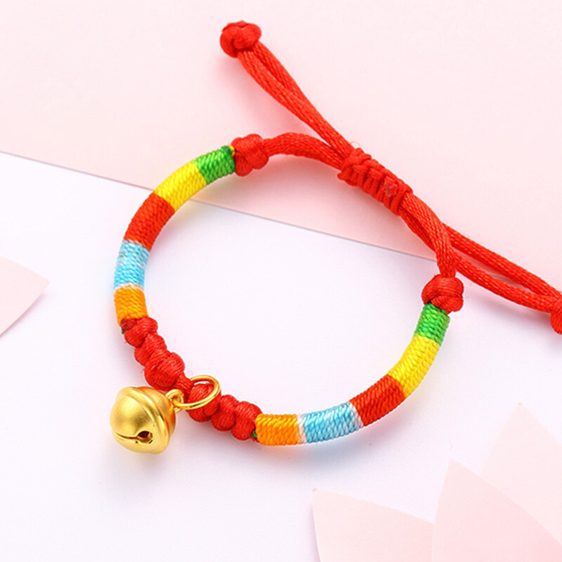 黄金金铃铛手链宝宝金饰足金婴儿新生儿百日周岁手饰