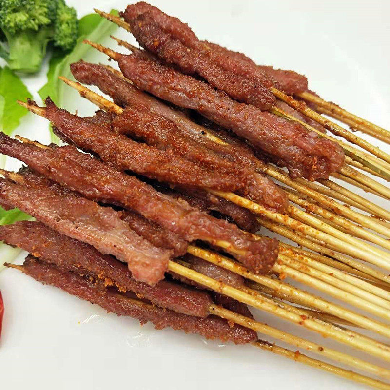 纯牛肉小串手把小肉串街边油炸小吃半成品商用烧烤肉铁板涮串食材