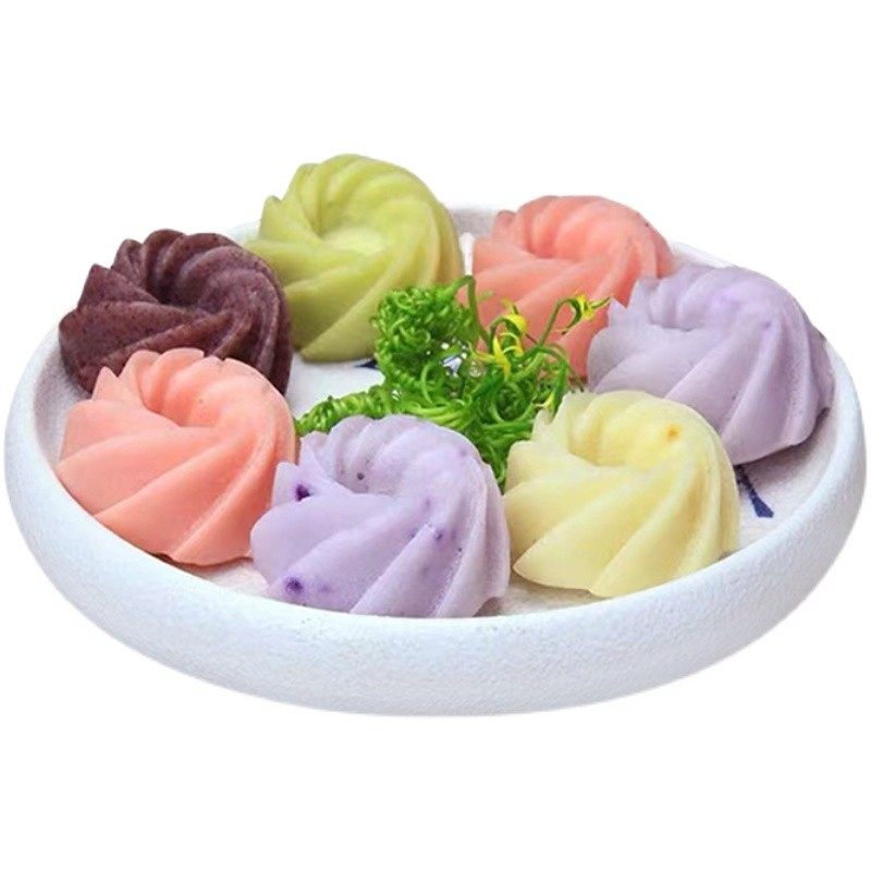 淮香花开富贵糕蒸大米米糕彩色糕点点心酒店宴席传统中式糕点