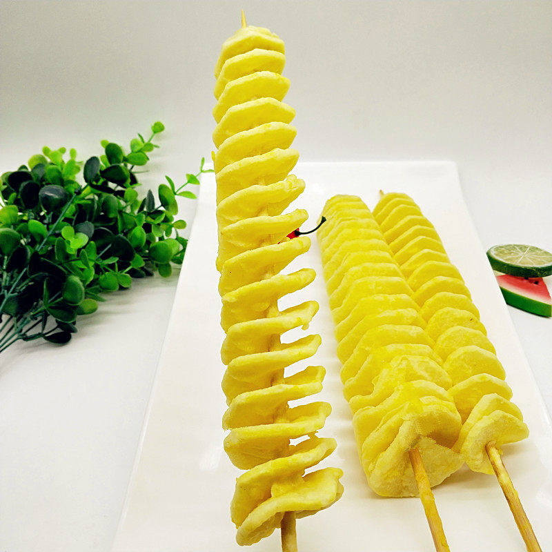 黄金薯塔串 原味土豆片串 马铃薯清真特色小吃半成品油炸冷冻食品