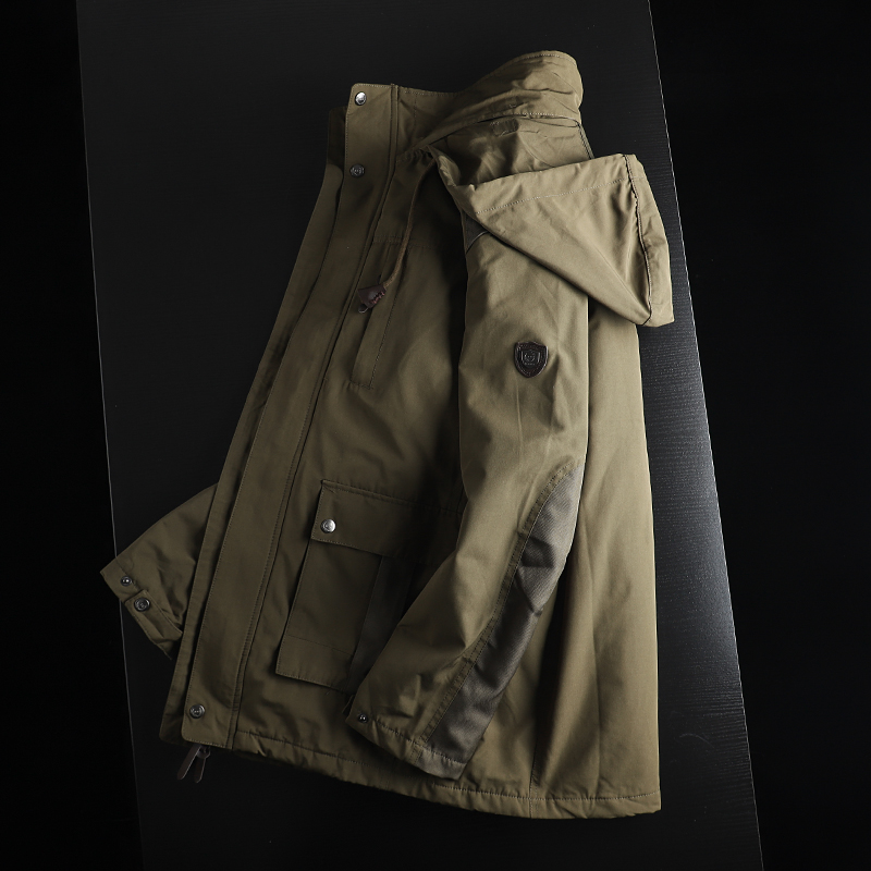 抗风防水防撕裂！2021早春新款男士隐藏连帽工装派克夹克外套潮