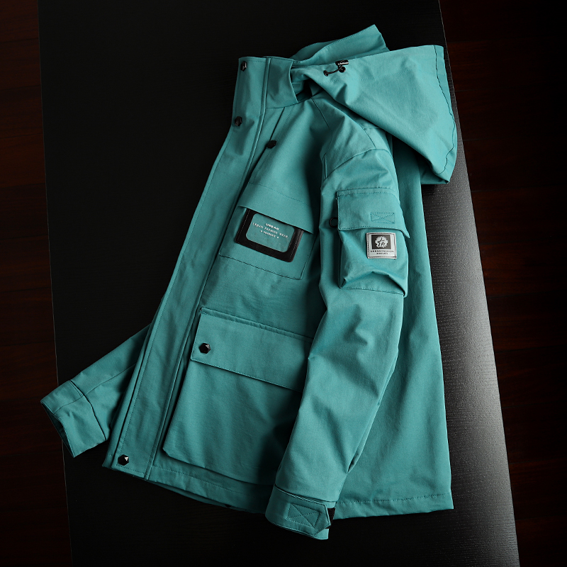 老客B入！户外工装风 男士可脱卸连帽防风防水多口袋休闲夹克外套