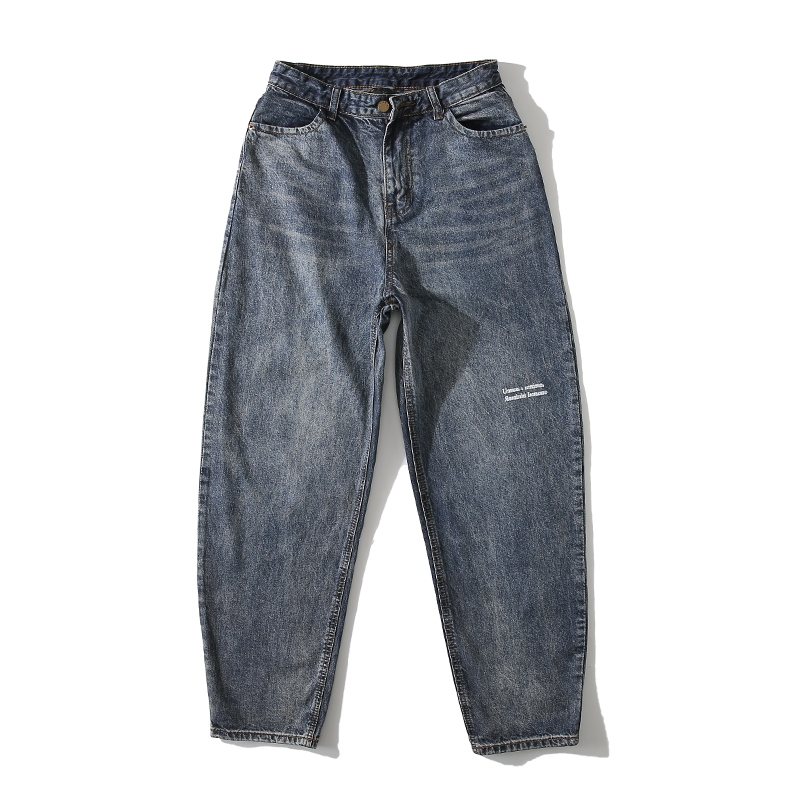 美式百搭滑板牛仔裤男宽松直筒潮牌休闲阔腿坠感oversize老爹长裤