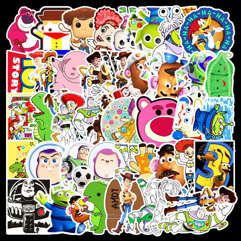 贴纸53张不重重复玩具总动员卡通行李箱冰箱钢琴贴纸