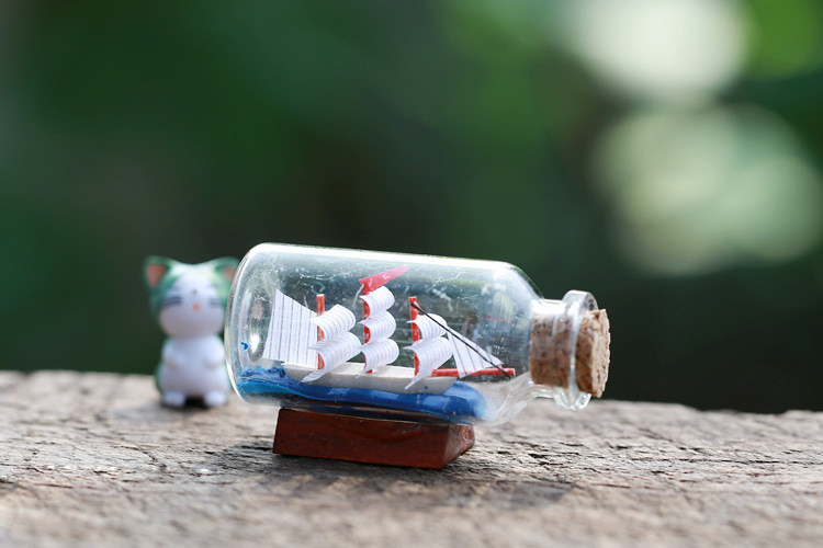 景观造景饰品创意一帆风顺漂流许愿瓶学生礼物房间摆件