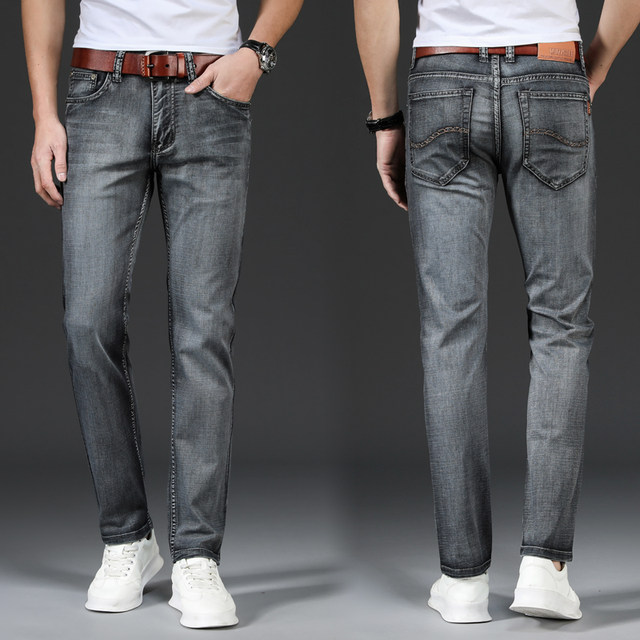 2021 genuine MUZHILEE high-end jeans men's new straight loose elastic business casual wild men's pants 2021 genuine MUZHILEE high-end jeans men's new straight loose elastic business casual wild men's pants