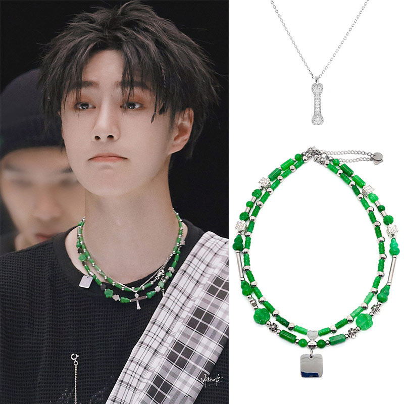 吊坠锁骨国风爱心葫芦花朵梅花项链钛钢街舞项链