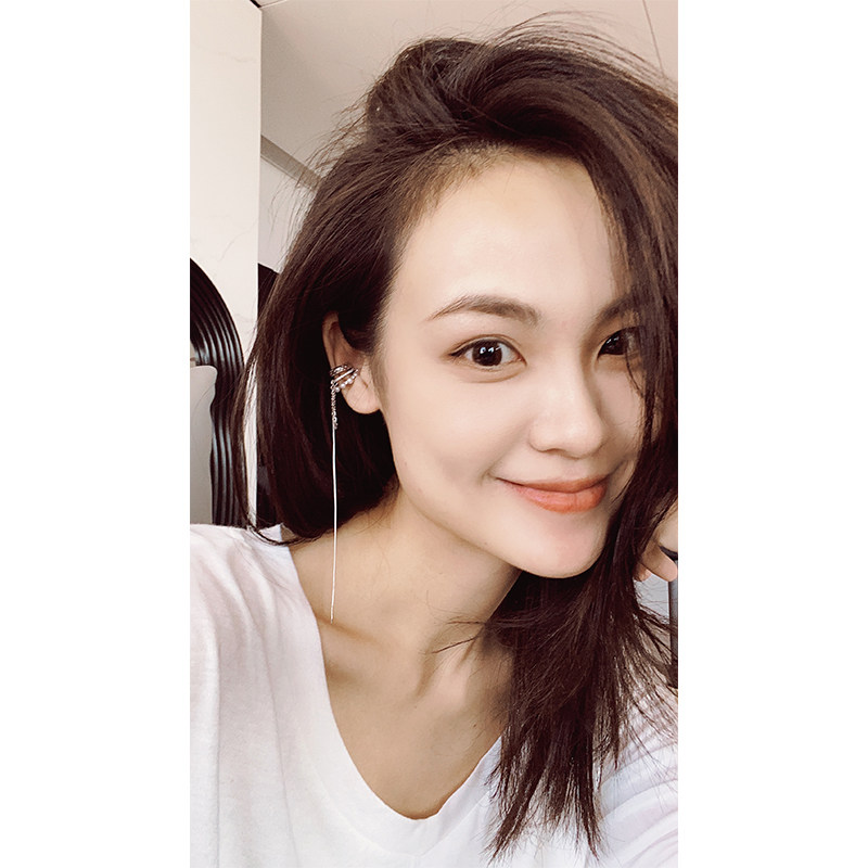 美洋meiyang现货流星珍珠耳骨骨感戴在耳上流苏耳夹