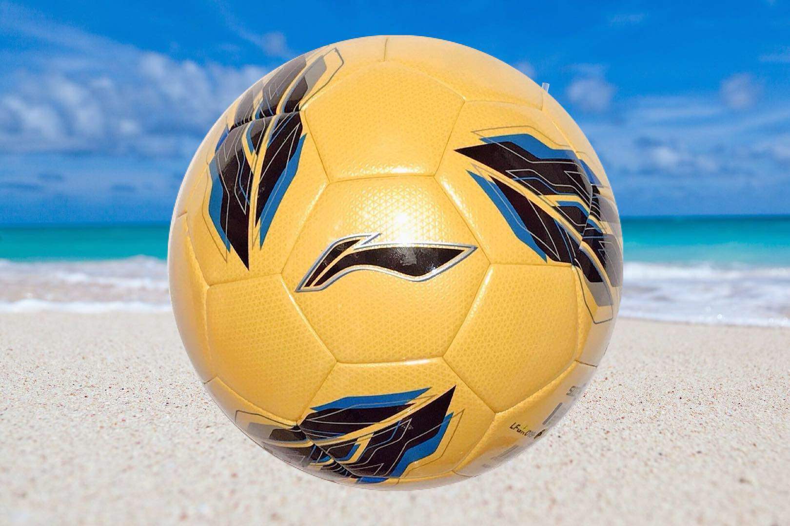 正品李宁足球真皮脚感pu材质手工缝制5号足球