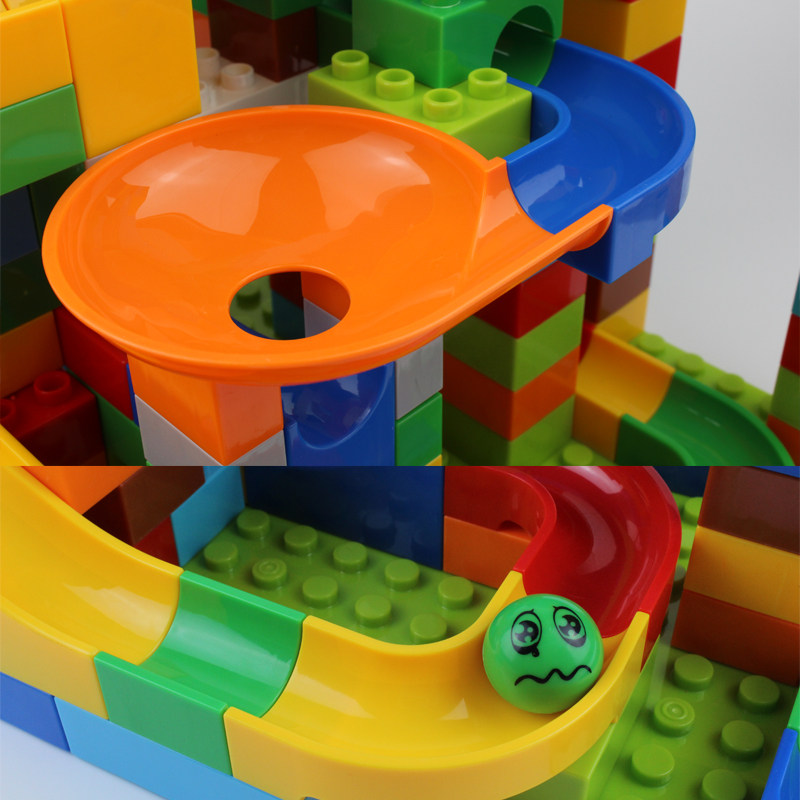 大颗粒滚珠轨道球积木玩具儿童3-6周岁1-2男孩子女孩益智拼插拼装