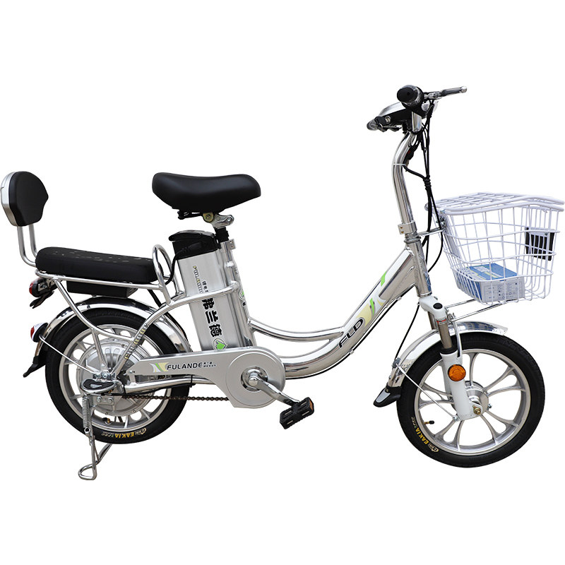 弗兰德成人男女电瓶车铝合金电动车48v16寸新国标自行车电动自行车