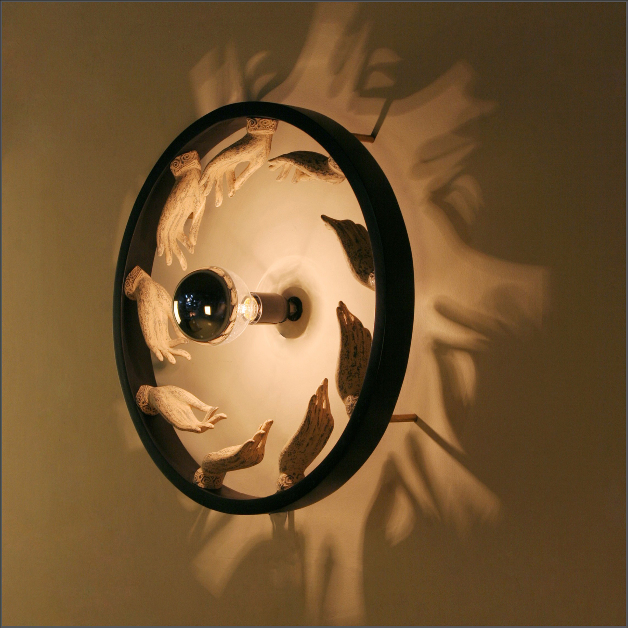 壁灯创意现代中式氛围禅意空间设计影子墙饰灯中壁灯