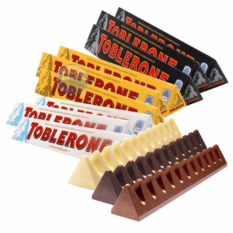 瑞士进口亿滋toblerone三角黑巧克力/牛奶朱古力3种口味100g