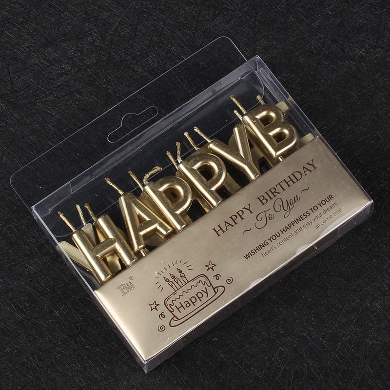 蜡烛英文烫金生日happybirthday字母儿童派对个性蜡烛