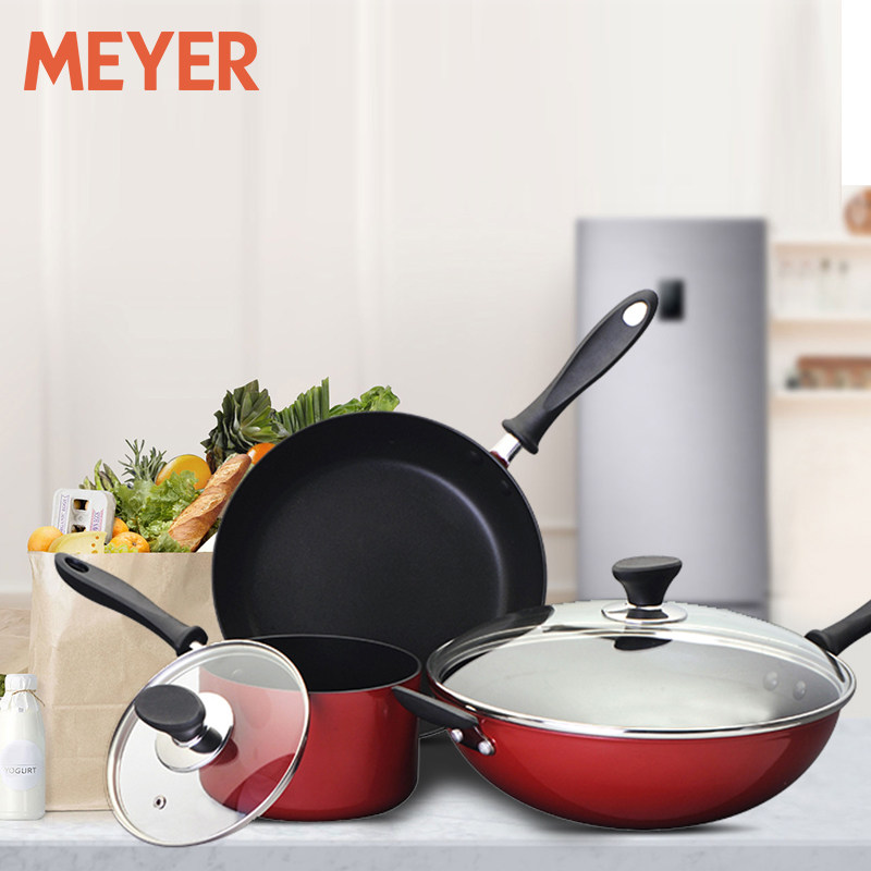 meyer美亚锅具套件厨房煎锅家用五件件套炒锅锅组套装