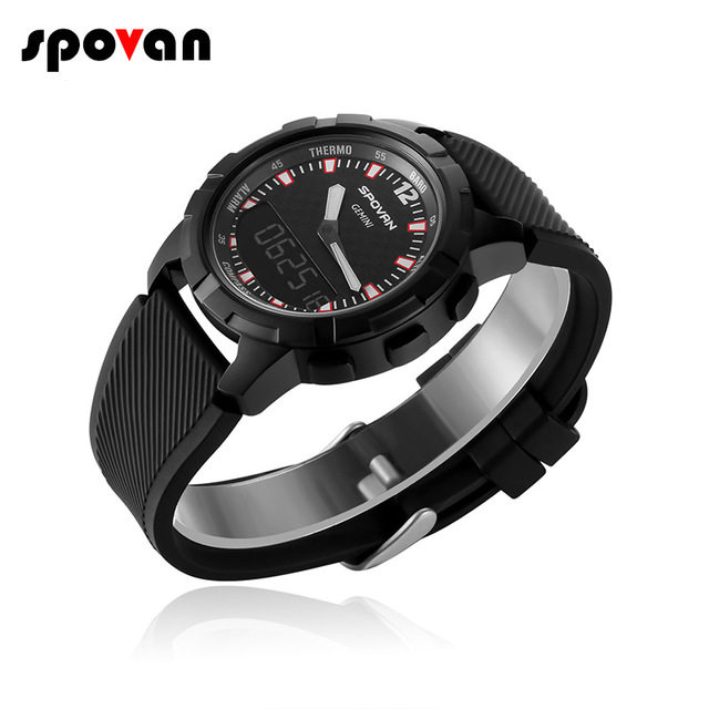 新款户外智能异步双显运动手表 指南针机械指针多功能