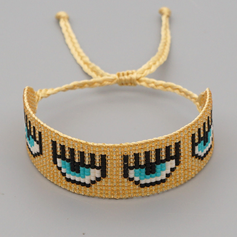 手链miyuki日本米珠个性波西米亚土耳其蓝眼睛串珠手工手链