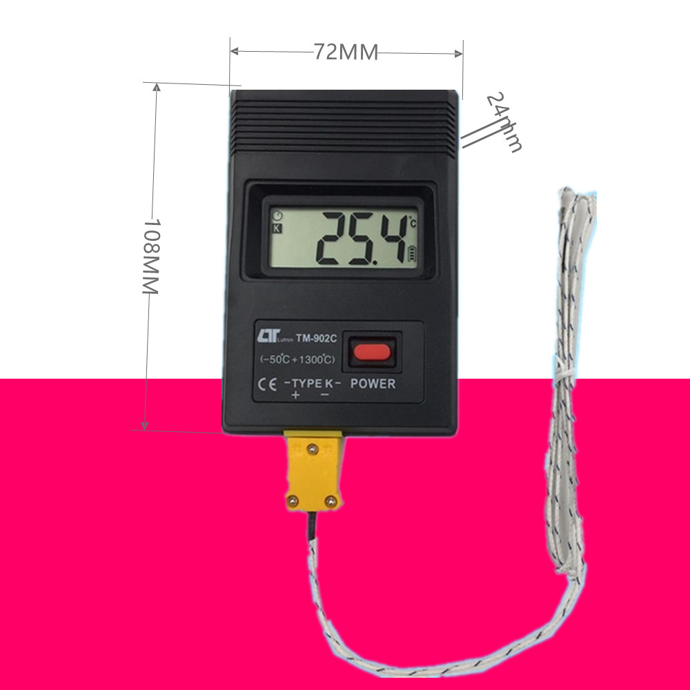 精创tm902c便携数显电子温度计k型热电偶高油温烫发1300测温仪