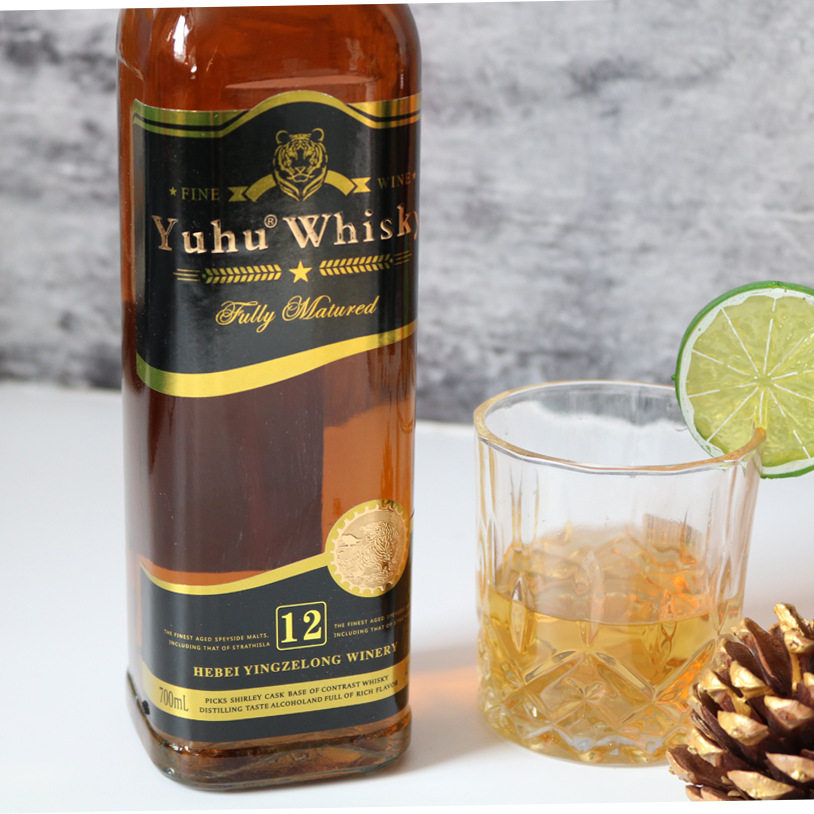 御虎洋酒whiskyyuhu12虎牌威士忌调配充场方瓶700ml威士忌