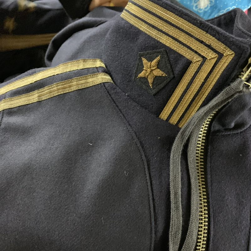 印度铜丝羊毛军章校服夹克