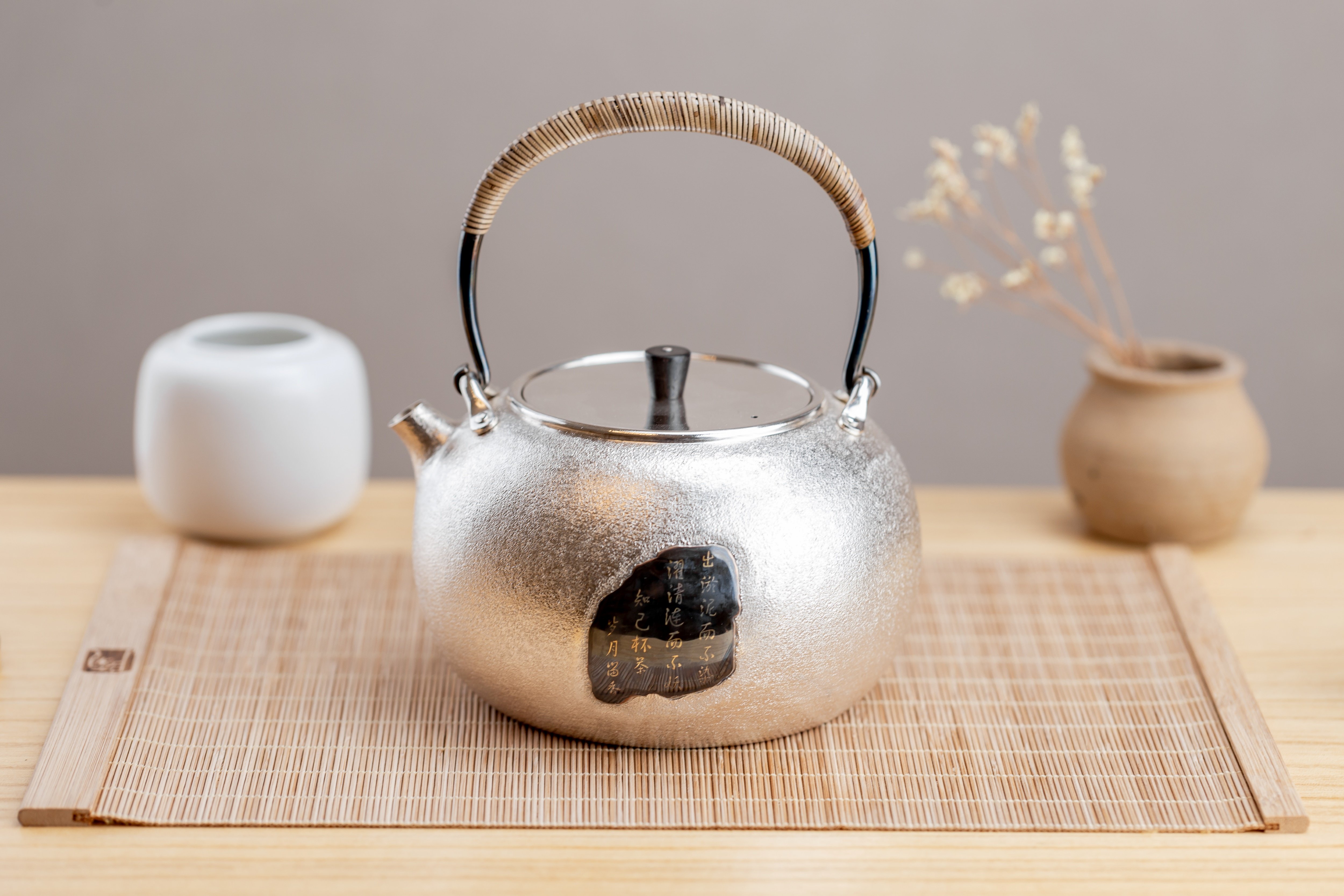 金大师手工银壶足银烧水壶茶壶套装一张打不凡尘茶壶