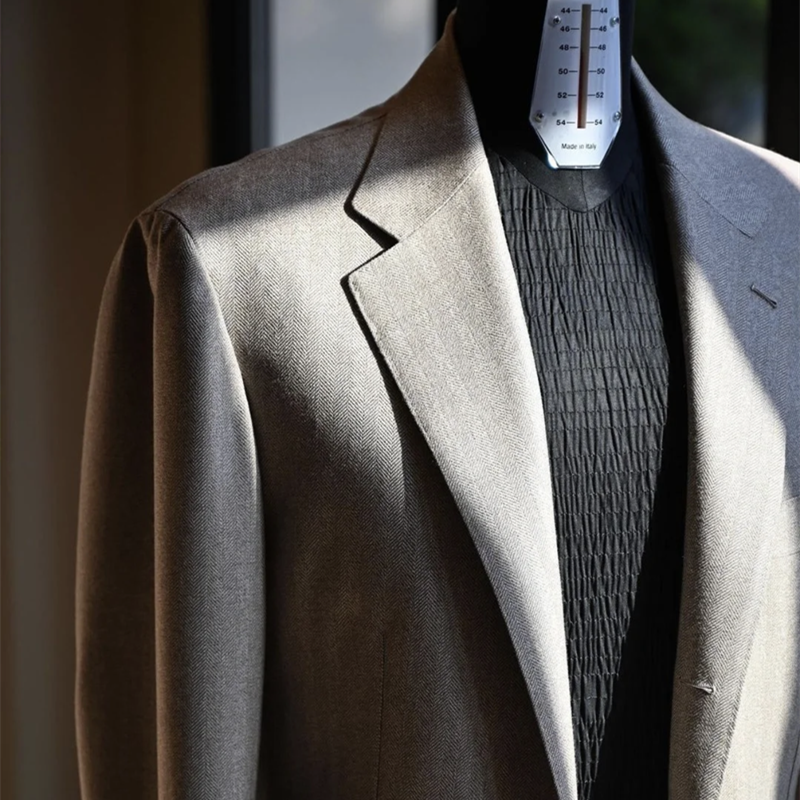 柜上3W7 進口super130‘S羊毛 秋冬时尚商务休闲鱼骨纹西装男6839