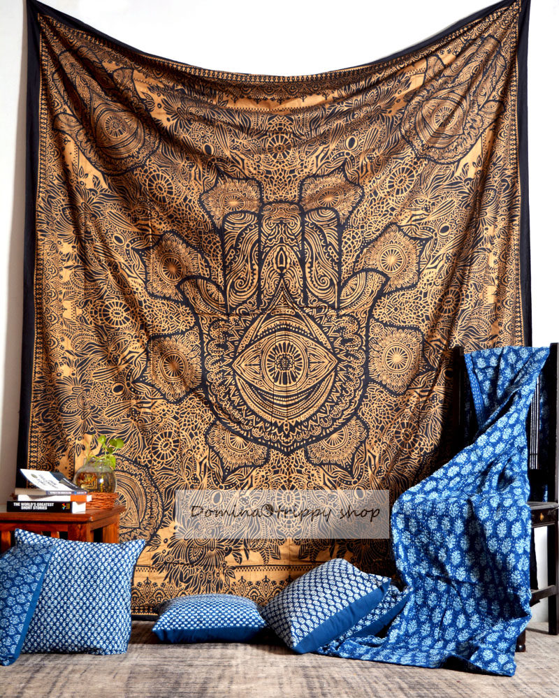 独家金丝系列曼达达拉mandala挂毯家居装饰印度手工挂毯