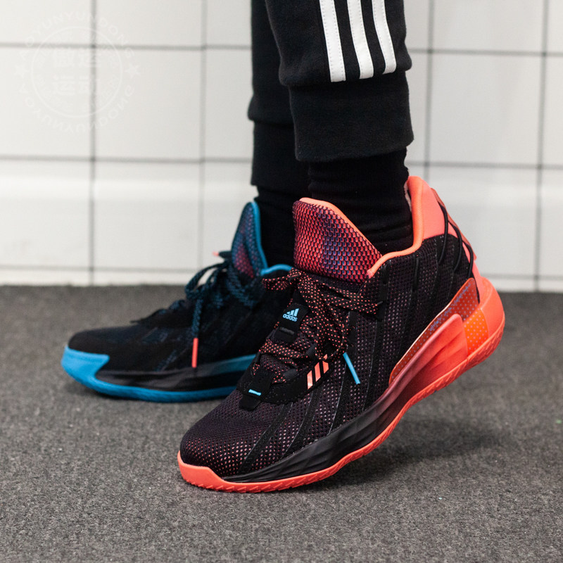 阿迪达斯男鞋利拉德7代红蓝鸳鸯实战训练篮球球鞋篮球鞋