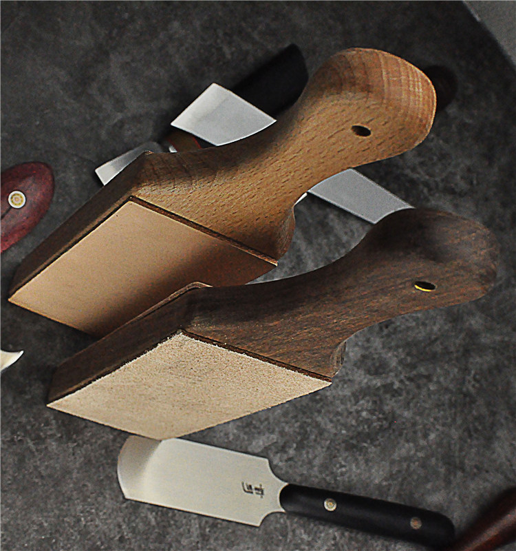 前羽自制植鞣真牛皮双面荡刀板打磨荡刀工具手工皮具工具打磨配件