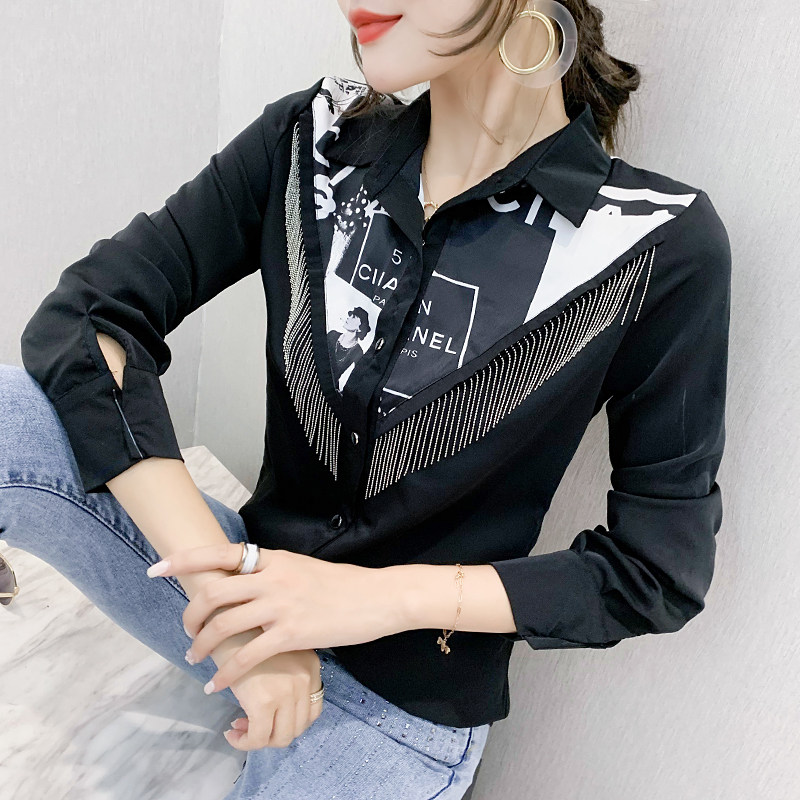 衬衫女设计感小众洋气流苏上衣2020秋装新款复古港味衬衣女长袖