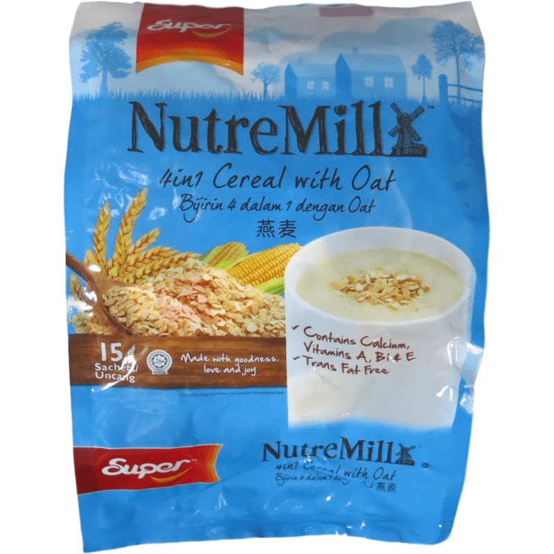 马来西亚进口 超级麦片 super麦片原味 燕麦片 速溶营养早餐 540g