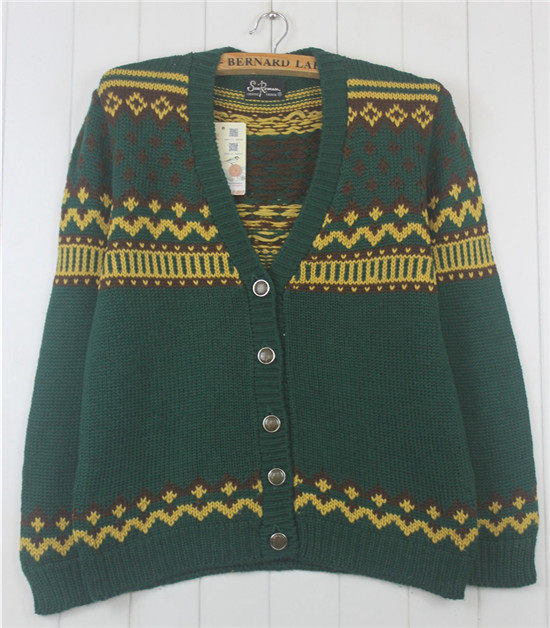 古着毛衣开衫vintage外贸孤品品男女款复古宽松毛衣