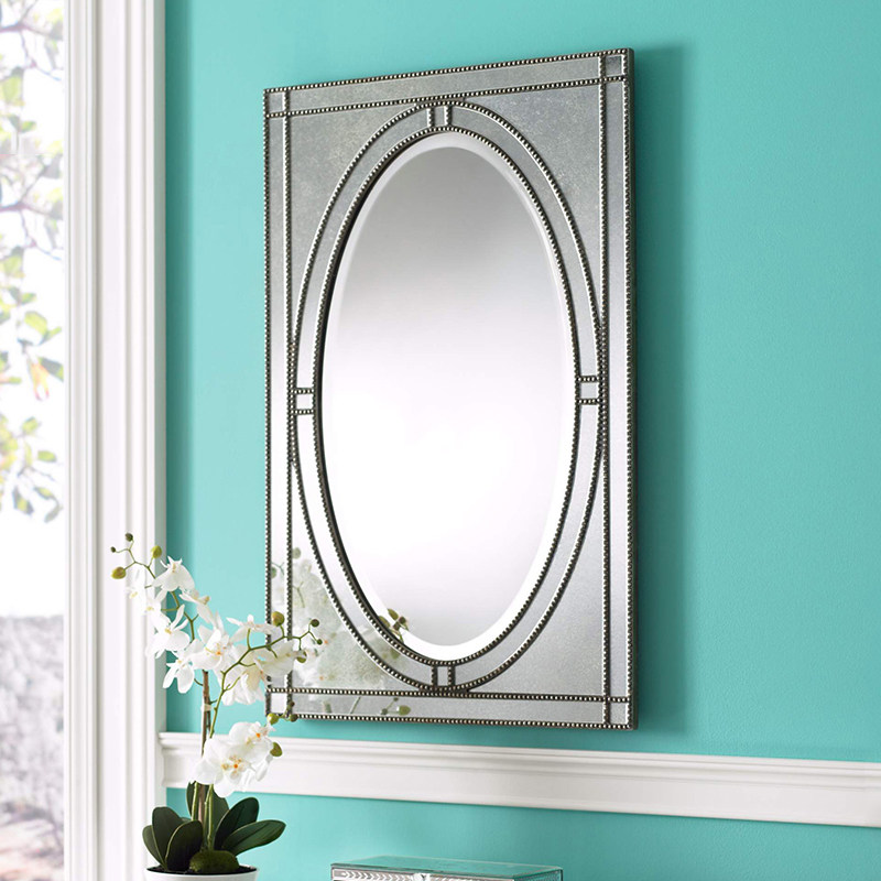 欧美式古典艺术挂镜背景墙装饰镜玄关镜仿古镜面浴室镜梳妆镜定做