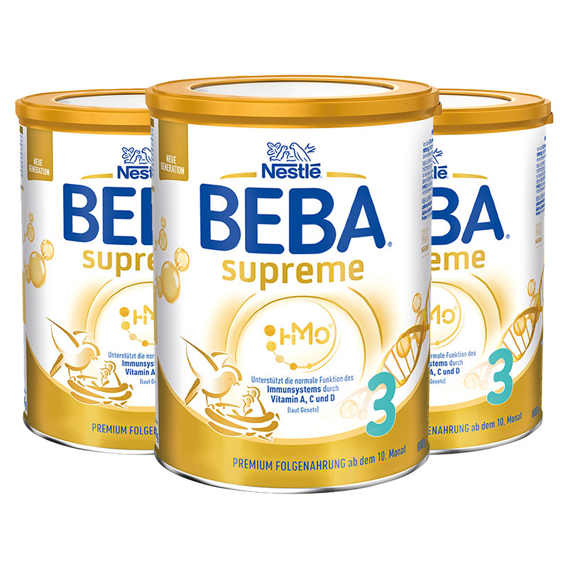 雀巢beba五种hmo婴幼儿奶粉3段800g3