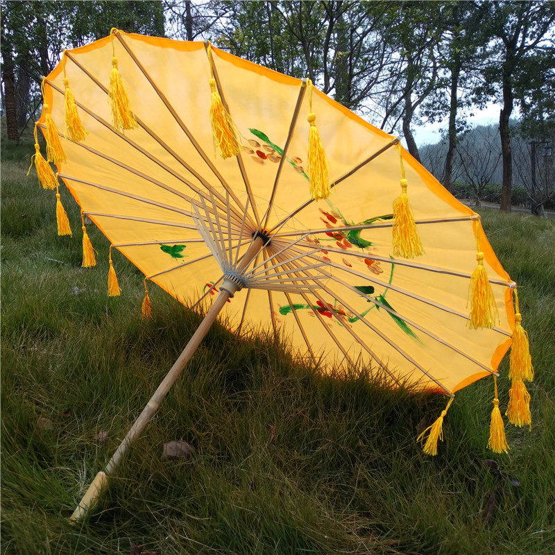 古代女子古装汉服油纸纸伞流苏摄影走秀道具工艺伞