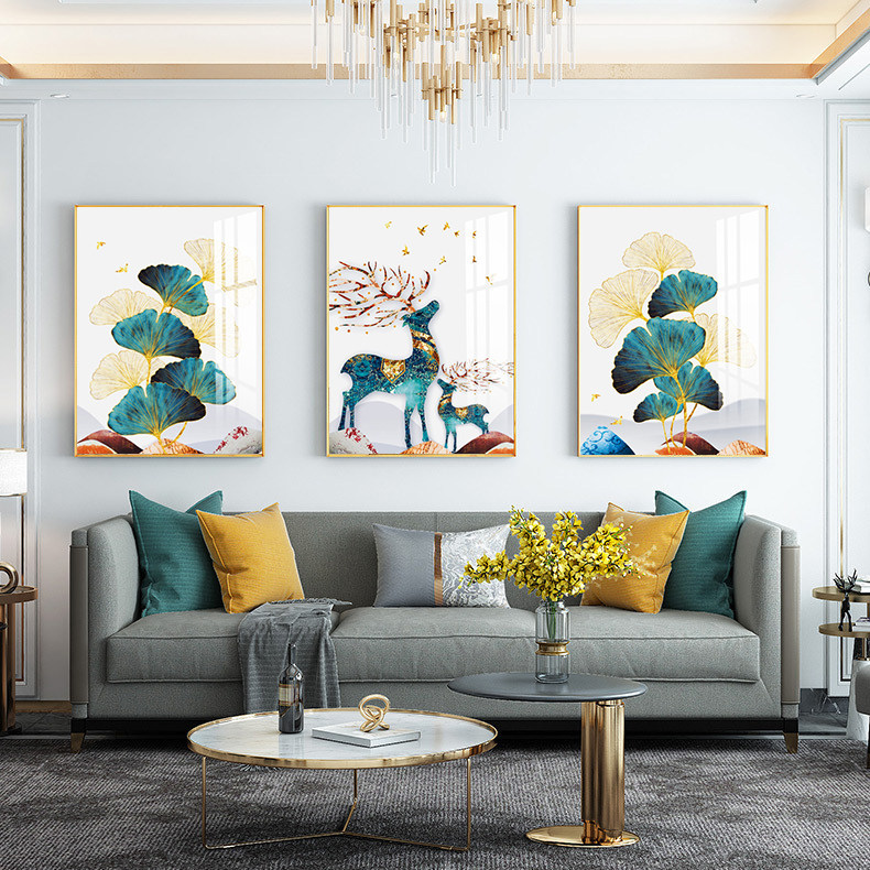 客厅装饰画现代简约沙发背景墙挂画大气轻奢墙壁壁画现代装饰画
