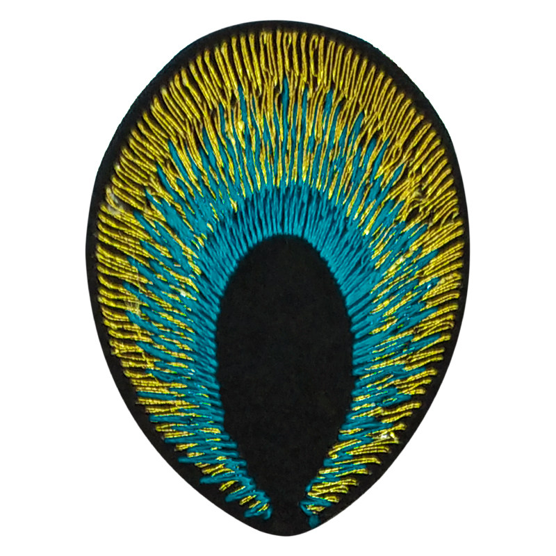 衣服孔雀眼布舞台服装装饰补丁古风配饰羽毛布贴