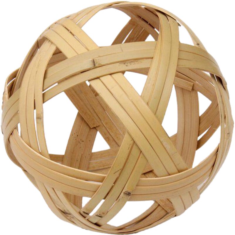 竹编竹球小蹴鞠把玩件镂空竹球玩具创意装饰摆件拍摄道具竹工艺品