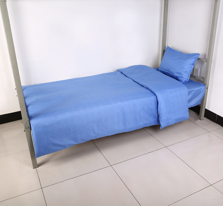 床单单人三件件套大学生下铺员工宿舍蓝白加厚床单