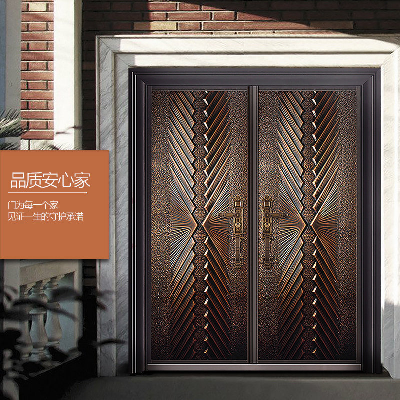 新多防盗门德式卡门家用甲级安全别墅进户双开大进户门