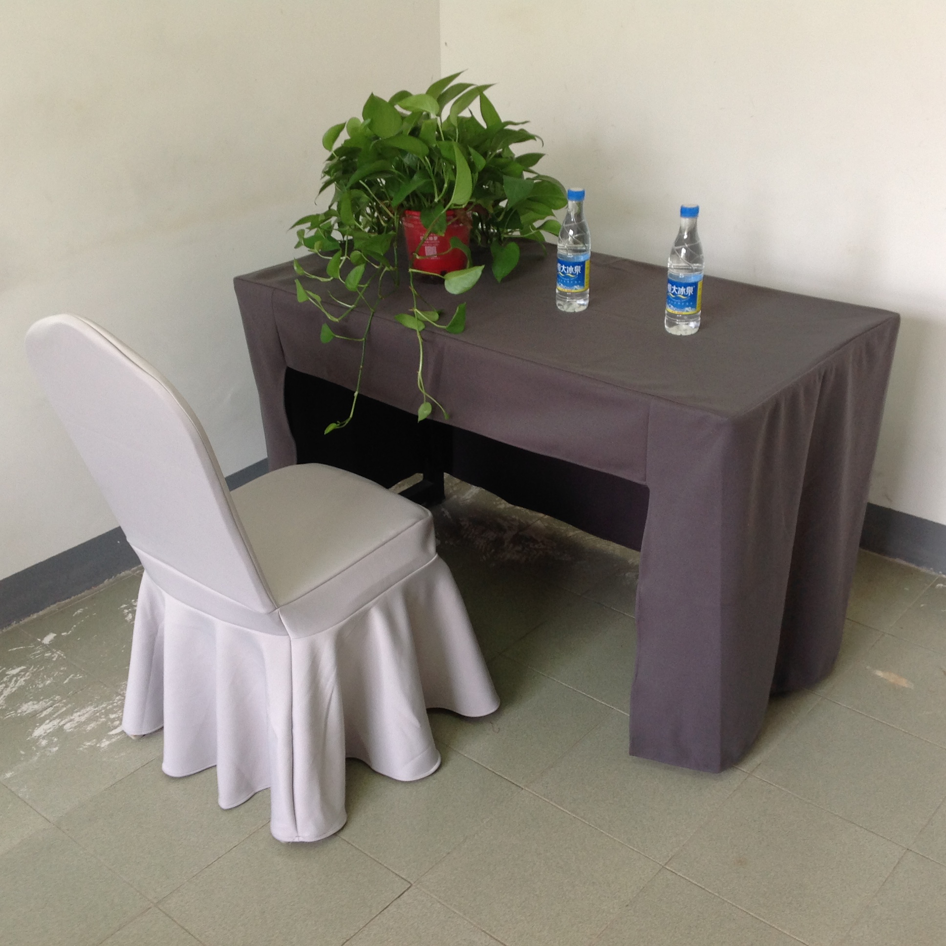 商务酒店会议室加厚墨绿绒面桌布培训桌布