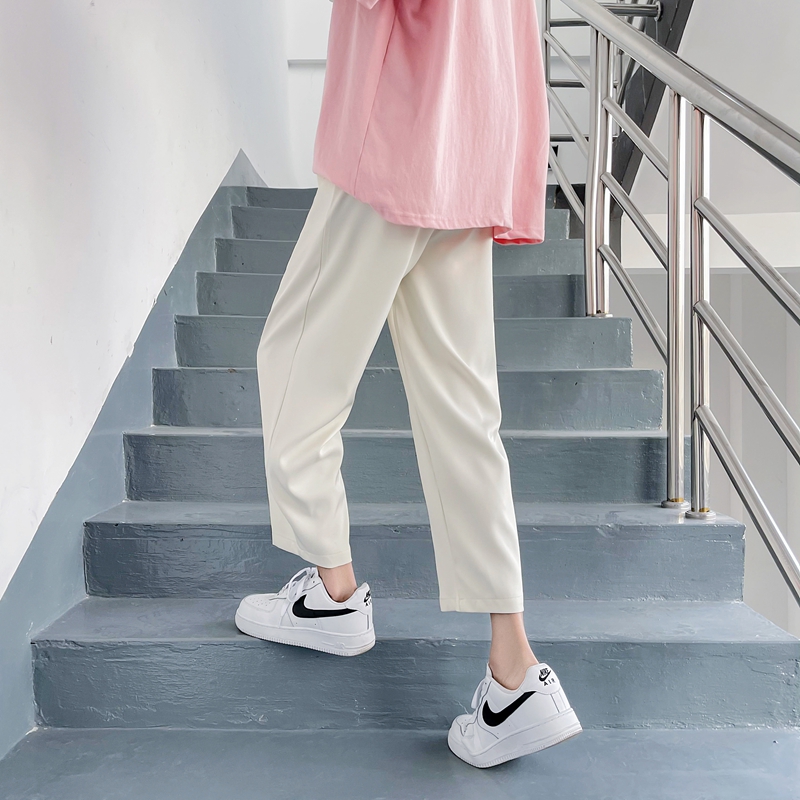 小西裤男垂感痞帅九分裤子夏季薄款修身小脚休闲裤男士直筒西装裤